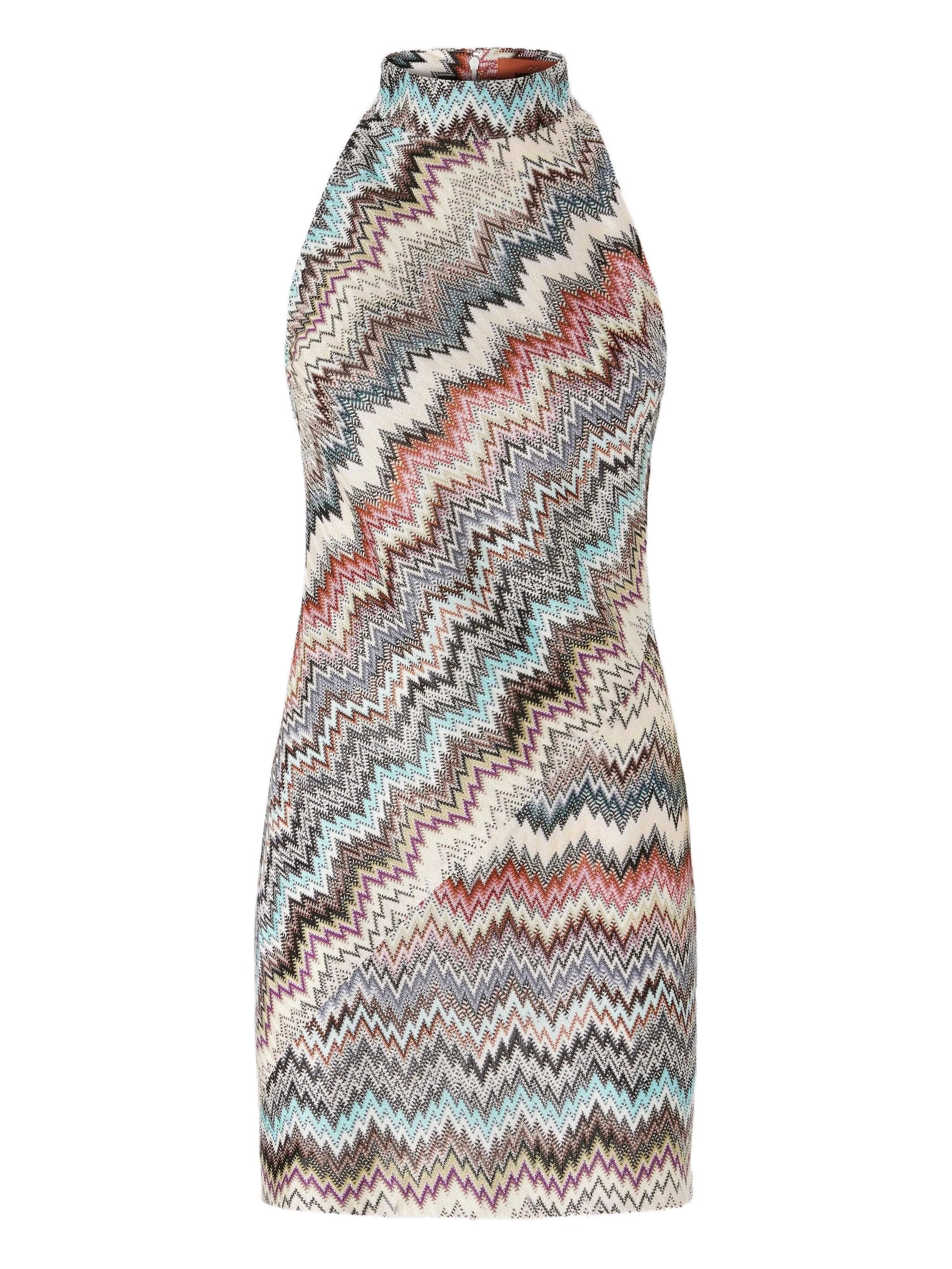 Zigzag Halterneck Mini Dress