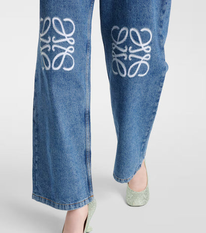 Anagram high-rise wide-leg jeans