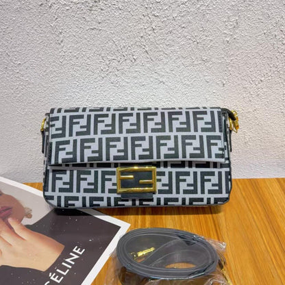 Baguette FF Jacquard Wallet On Chain